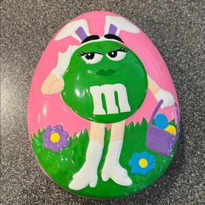 Green M&M Easter Egg Candy Dish